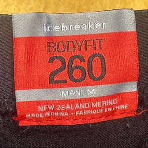 Icebreaker Oasis 260 Base Layer Leggings with Fly Medium Black Merino Wool